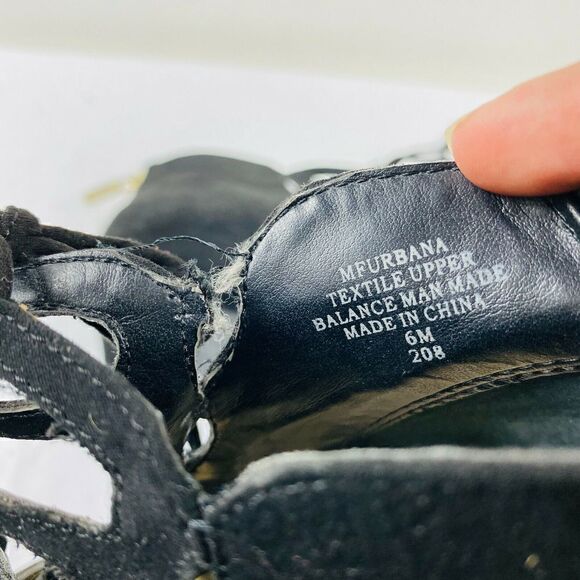 Marc Fisher Black Urbana Lace Up Cutout Heels - Picture 6 of 6